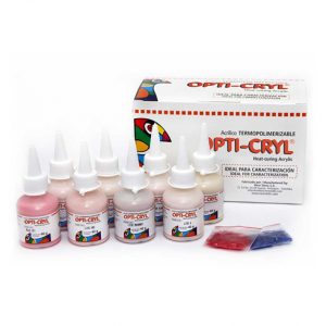 resina acrilica opti-cryl termopolimerizable kit caracterizacion