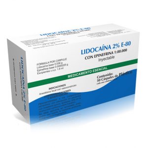 lidocaina e-80 anestesico dental