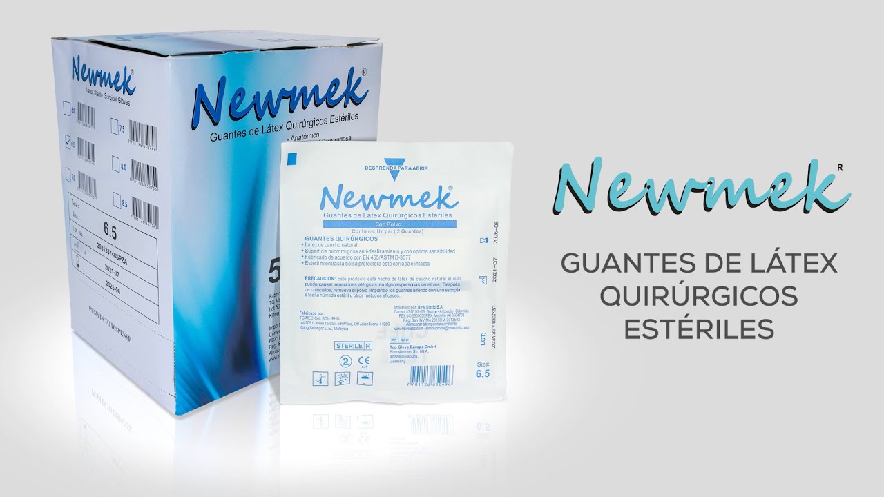 Colocación guantes estériles Newmek