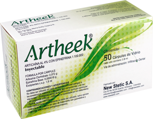 caja artheek anestésico dental